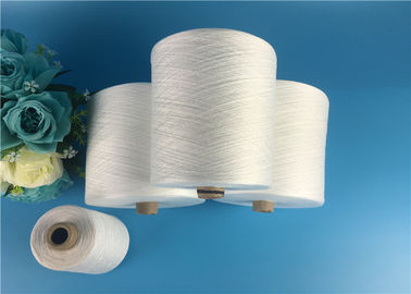 Eco - Friendly 100 Spun Polyester Yarn S Twist And Z Twist Yarn Raw White Bright